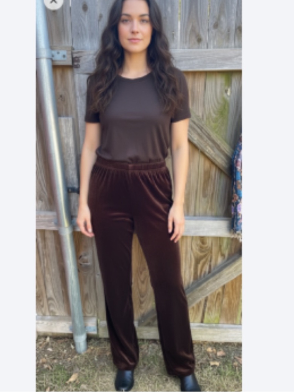 👗RL Richard brown velvet pull on pants